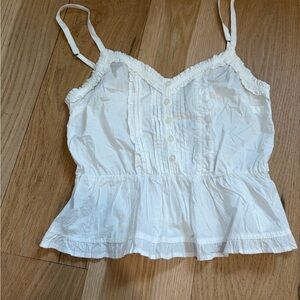 Brandy Melville White Ruffled Camisole